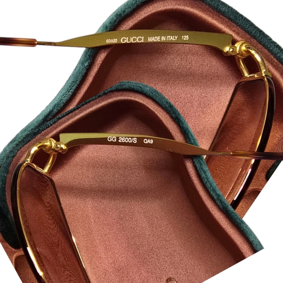 GUCCI Vintage Unisex GG 2600/S Brown Tint Sunglasses Brown & Gold Horsebit Frame - Picture 12 of 13